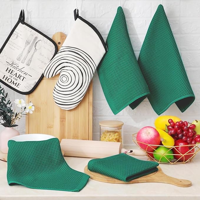 Homaxy 100% Cotton Waffle Weave Kitchen Dish Cloths, Ultra Soft Absorbent Quick - Image 6