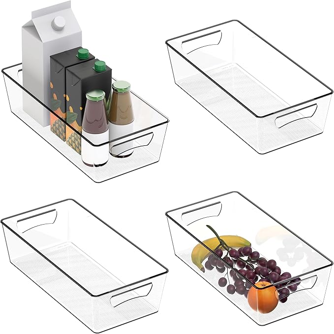 Simple Houseware 4 Pcs Pantry Clear Bin Storage Organizer - Image 7