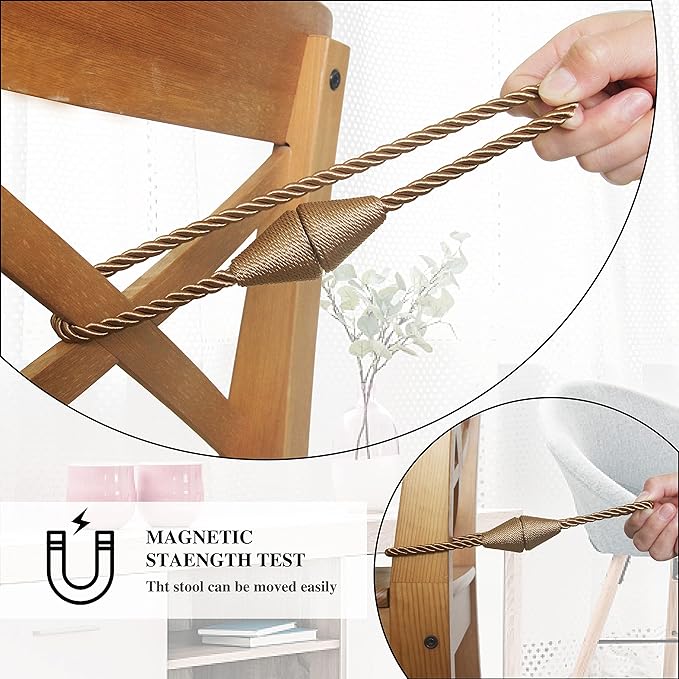 6 Pack Magnetic Curtain Tiebacks Rope Modern Handmade Curtain Tie Backs - Image 4
