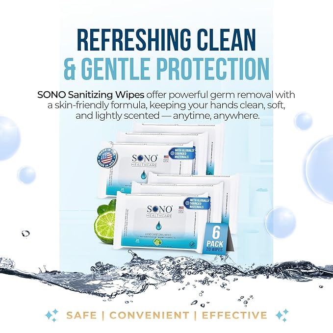SONO Alcohol-Free Sanitizing Hand Wipes - Image 2