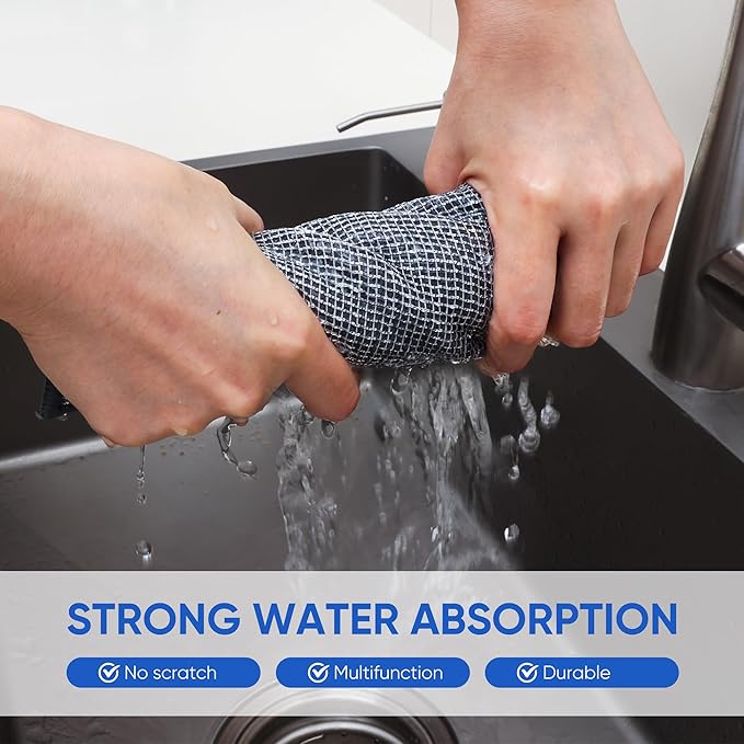 10Pcs New Upgrade 2-Layer Non Scratch Wire Dishcloth, Wire Dishwashing Rag - Image 5
