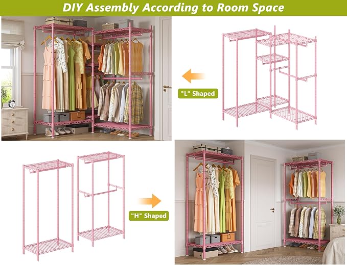 Raybee Clothing Racks for Hanging Clothes Heavy Duty Clothes Rack Load 750LBS - Image 6