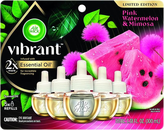 Air Wick Plug In Scented Oil Refills, Watermelon and Mimosa, Air Fresheners by AirWick