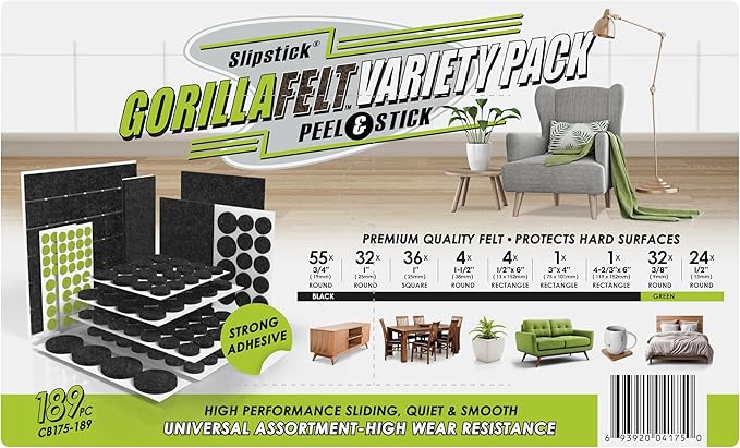 Slipstick Gorilla Felt Furniture Pads Premium Furniture Pads & Chair Leg Floor - Image 6