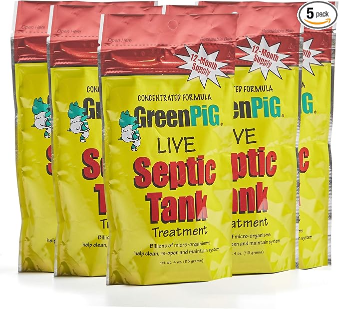 Green Pig 56 Live Septic Tank Treatment 5-Year Supply Ultimate Solution in by GreenPigSolutions