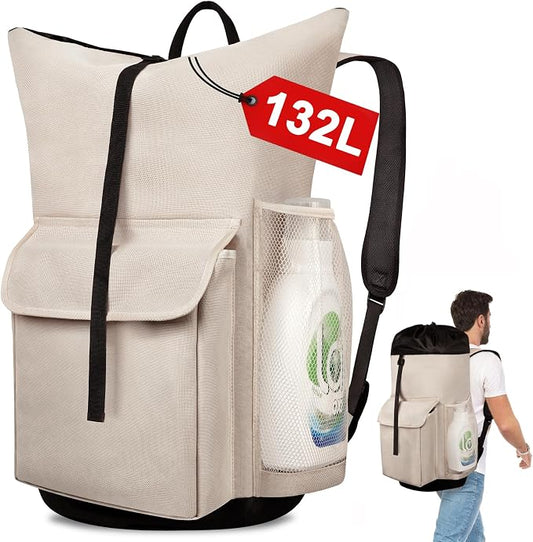 Laundry Backpack Bag, 132L Extra Large Heavy Duty Laundry Backpack by Attmu