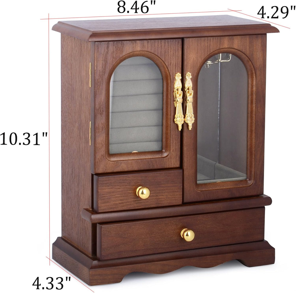 Kendal Wooden Jewelry Box for Women, Solid Jewelry Holder Organizer, Mothers ...