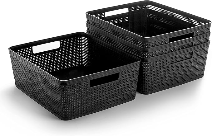 BINO | Woven Plastic Basket | Medium, Space by BINO