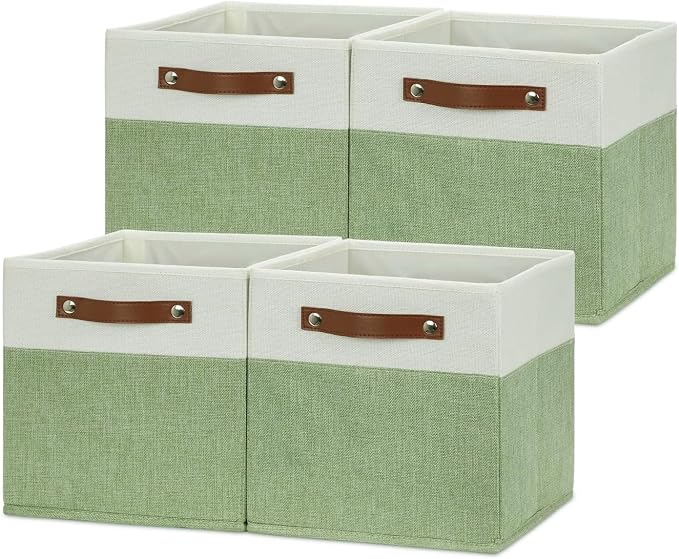 HNZIGE Fabric 11x11 Cube Storage Bins, Foldable Storage Cube Bin Baskets - Image 9
