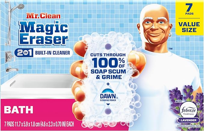 Mr. Clean Magic Eraser Sponge, Bathroom Cleaner, Soap Scum Shower & Tub Cleaner - Image 10