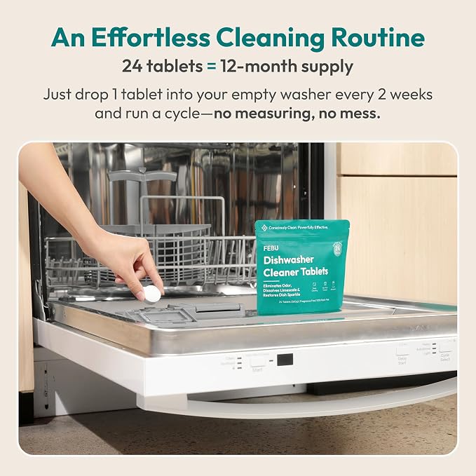 FEBU Dishwasher Cleaner Tablets Made in USA | Natural Dishwasher Cleaner and - Image 7