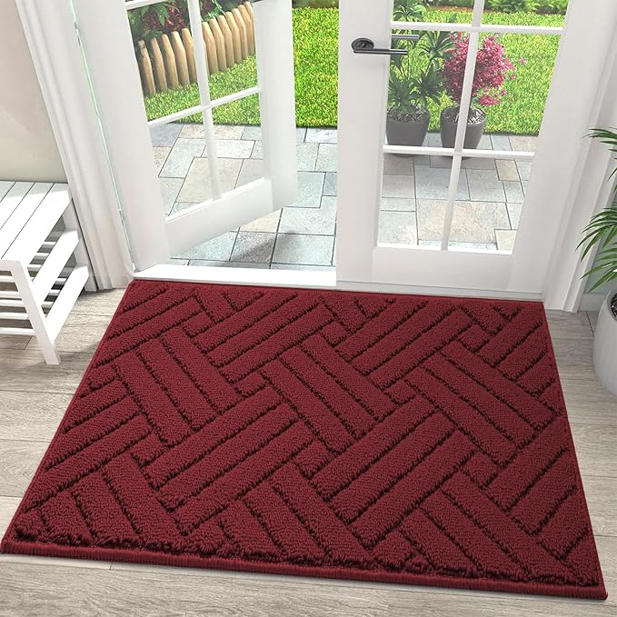Door Mat Indoor Doormat, Entryway Rug Door Mats Non-Slip Rubber Backing by JEEDOVIA