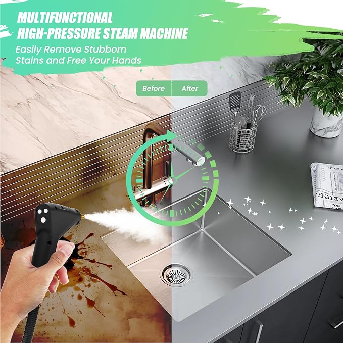 2500W Steam Cleaner for Home Use, 6-level Speed Adjustable Handle, 1.2L - Image 5
