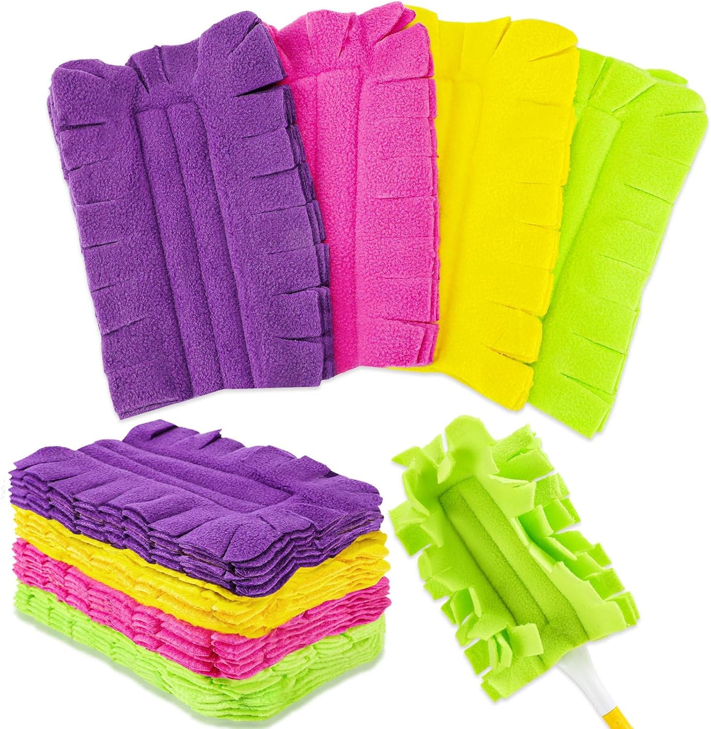 8 Pack Reusable Duster Pads Compatible with Swiffer Duster Refills, Washable Microfiber Dusting Cloths for Cleaning Home, Car, Pet, Furniture, Fans, Blinds