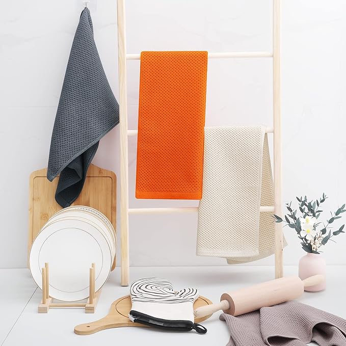 Homaxy 100% Cotton Waffle Weave Kitchen Dish Towels, Ultra Soft Absorbent Quick - Image 6