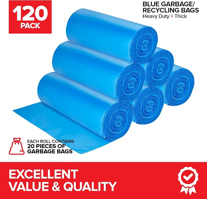Heavy-Duty Blue Recycling Bags, Industrial or Home Use - Image 2