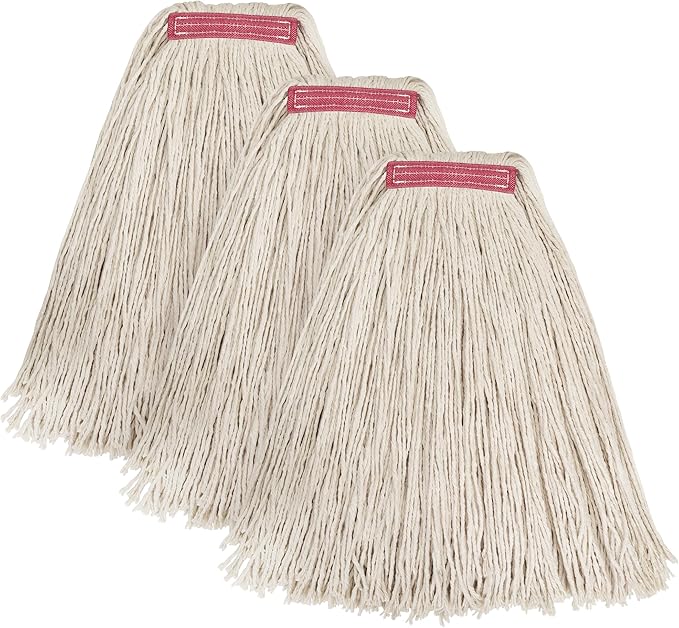 Matthew Cleaning 24oz 3Pack Cotton Floor Mop, Cotton Looped-Open String Heavy by MATTHEWCLEANINGPRODUCTS