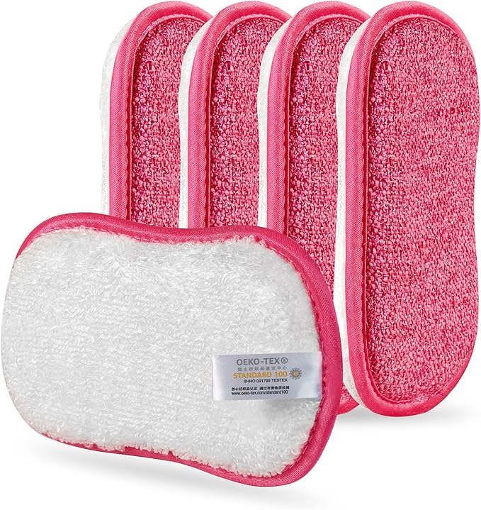 Kitchen Dish Sponge Scrubber Non Scratch, Dishcloth No Odor Reusable Washable by comfso