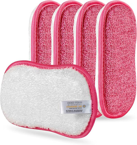 Kitchen Dish Sponge Scrubber Non Scratch, Dishcloth No Odor Reusable Washable by comfso