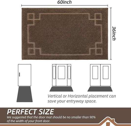 BEQHAUSE Door Mat 36" x 60", Non-Slip Door Mats Indoor Entryway Rugs Washable - Image 2
