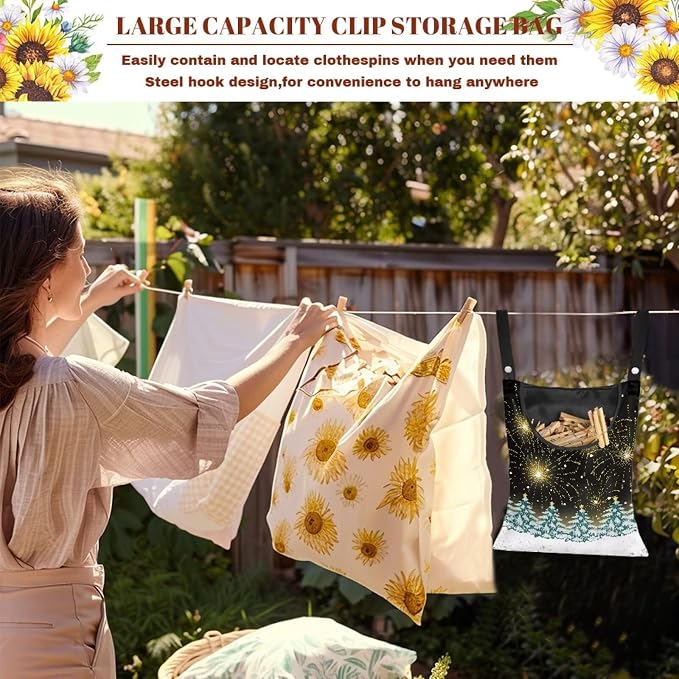 Christmas Tree Adjustable Door-Hanging Laundry Clothespin Bag Clothespin - Image 6