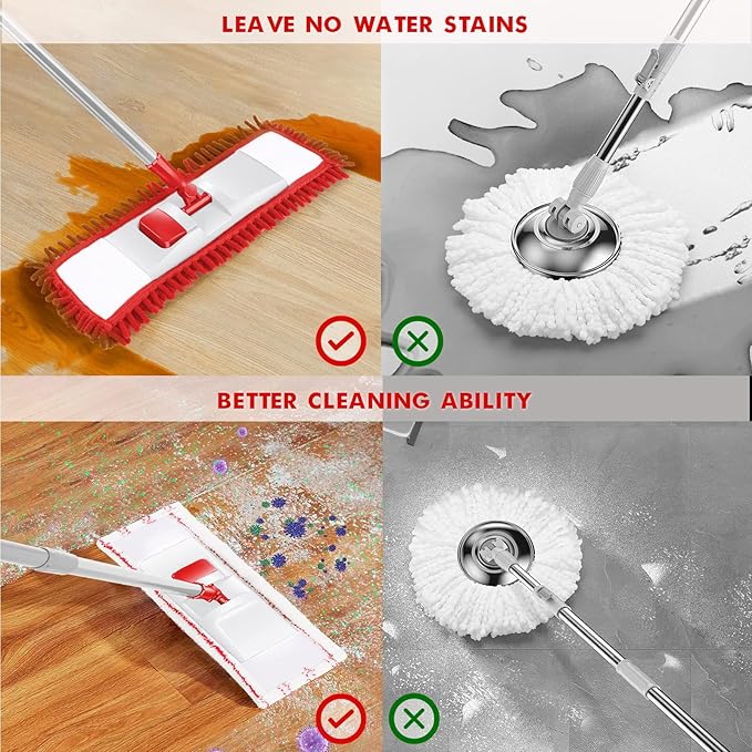 MASTERTOP Microfiber Mop for Floor Cleaning, Flat Dust Mop for Home and Kitchen - Image 2
