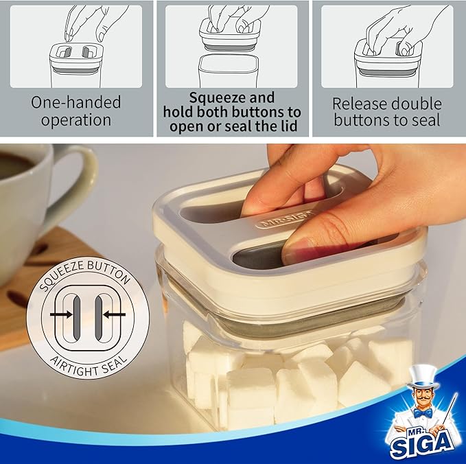 MR.SIGA 4 Pack Airtight Food Storage Container Set, BPA Free Kitchen Pantry - Image 3