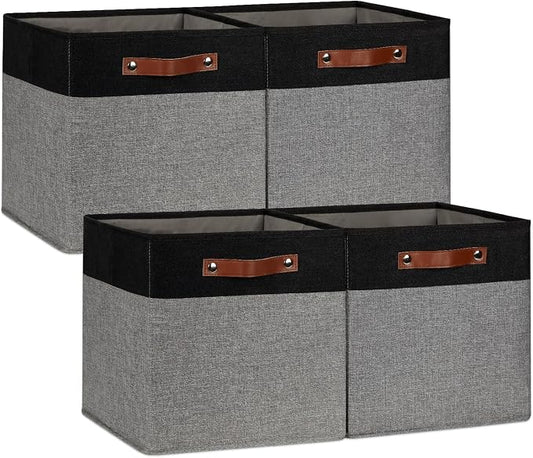 DULLEMELO 12x12 Storage Cubes, Collapsible Sturdy Cube Storage Bins by DULLEMELO