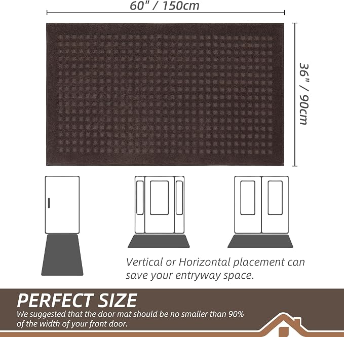 BEQHAUSE Waffle Door Mats Indoor 36"x60", Dog Mat - Image 2