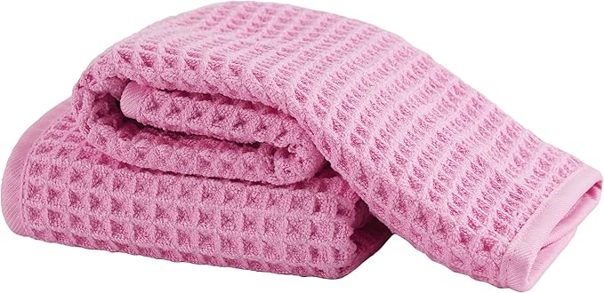 Microfiber Waffle Face Towels, 2 Pieces, Fast Drying, Lint Free by Unknown