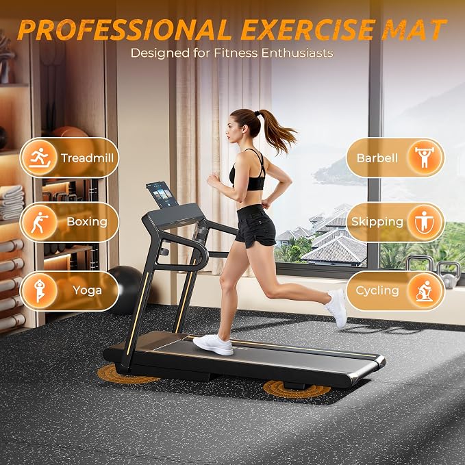 PRAISUN 0.6" Thicker Gym Mat, 6 Tiles 24 Sq Ft Workout Mats, Interlocking Foam - Image 2