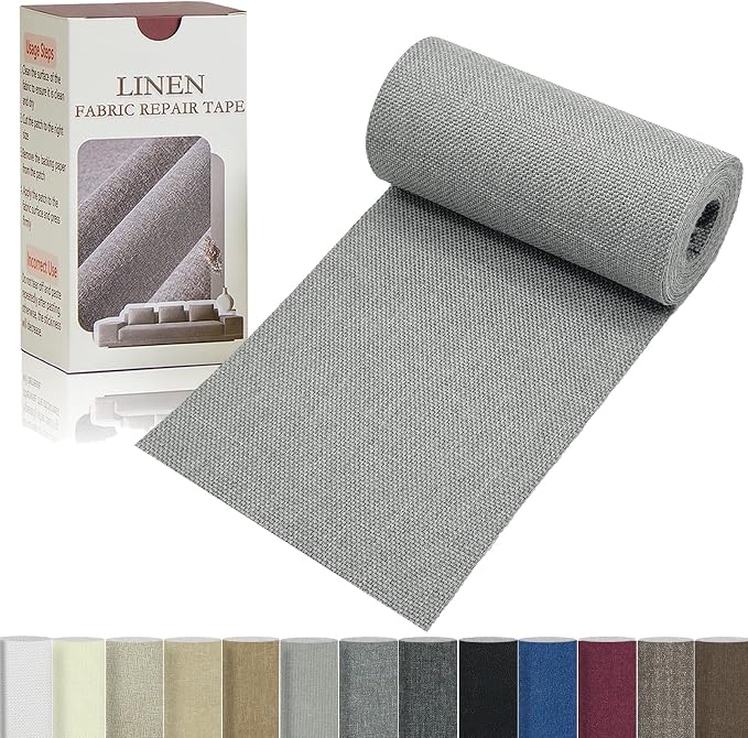 Linen Repair Tape 4x70 Inch Self-Adhesive Couch Patch Repair Fabric Patch by Givethingsanewlife