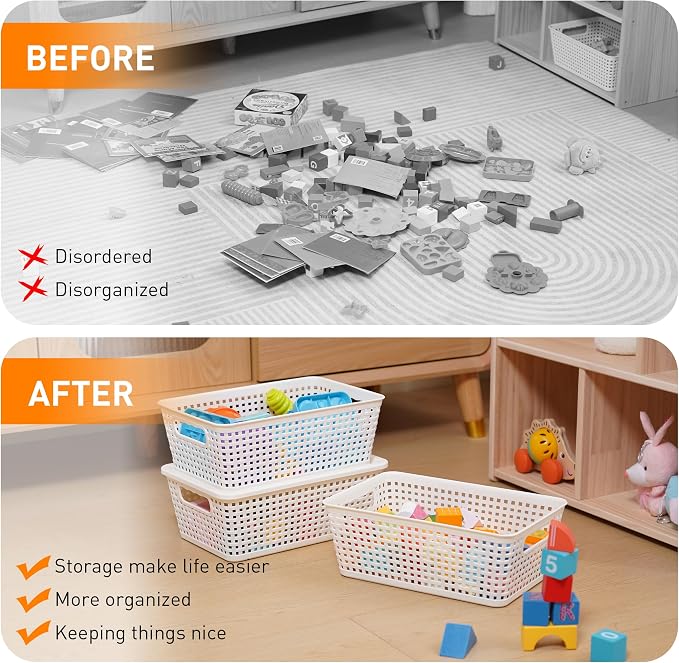 Plastic Storage Baskets With Lid, Storage Bins - Image 5