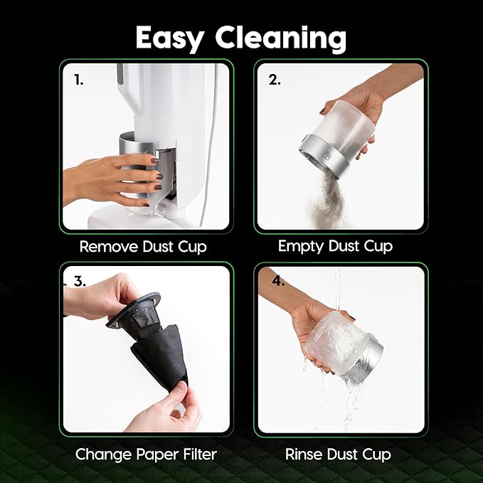 IRIS USA Handheld Corded Mattress Vacuum Cleaner, Dust Sensor, Pet Hair Remover - Image 9