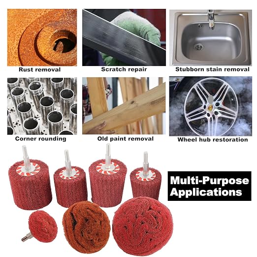 HighFree 7 PCS Non Woven Abrasive Buffing Polishing Wheels Drill Attachment Set - Image 6
