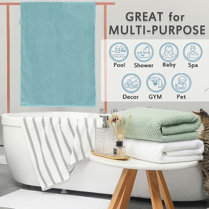 VOOVA & MOVAS Large Bath Towels, 4 Pack 30" x 56" - Image 5