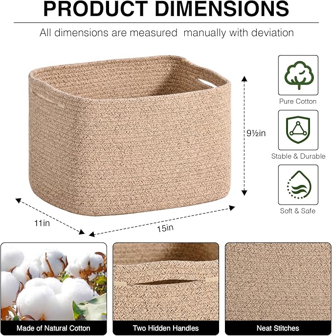 Woven Cotton Rope Storage Basket - Image 2