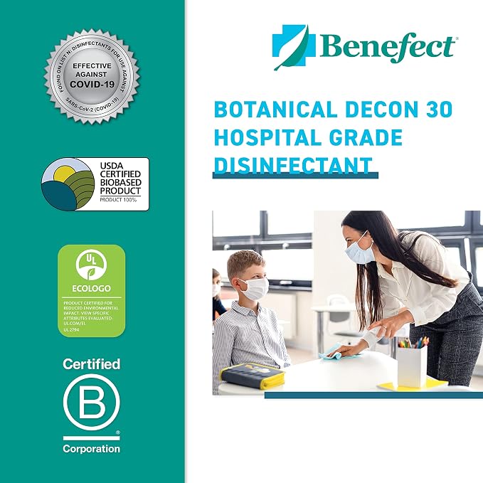 Benefect Botanical Decon 30 Disinfectant Cleaner, 5 Gallon, Light Lemon & Thyme - Image 7
