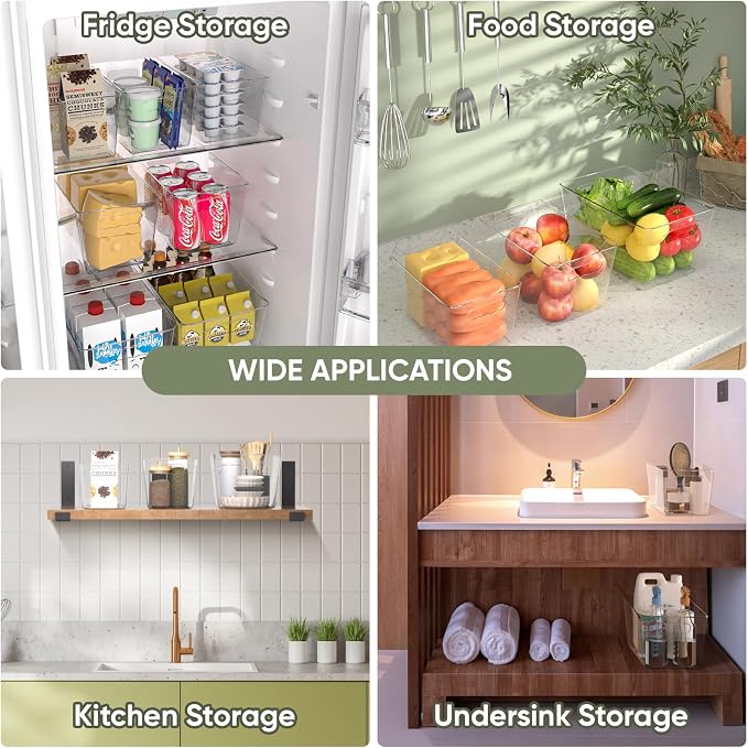 BALEINE Clear Plastic Storage Bins, Pantry Organization, BPA Free Stackable - Image 8