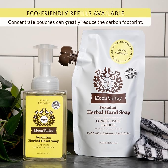 Moon Valley Herbal Foaming Hand Soap, Lemon Rosemary Two Pack, Recyclable Bottle - Image 6