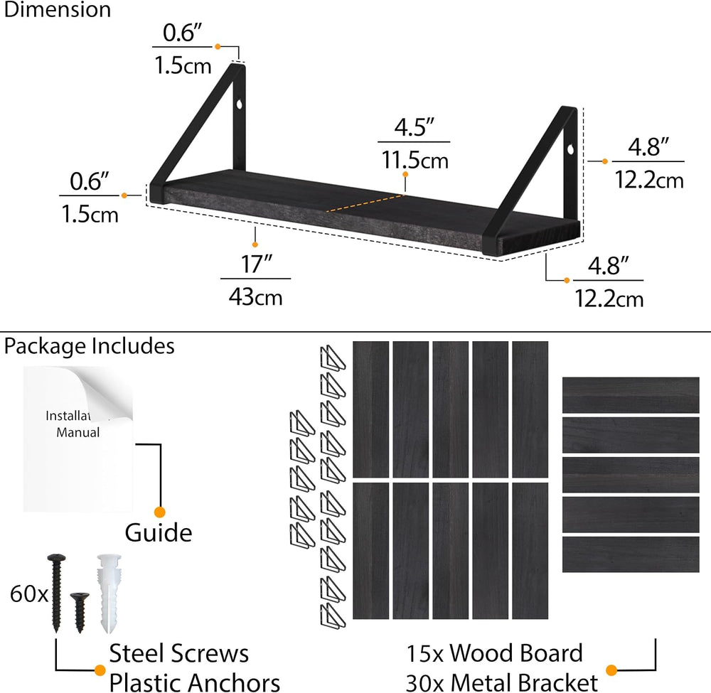 Wallniture Ponza 17'' x 4.5'' Floating Wall Shelf Bathroom, S...