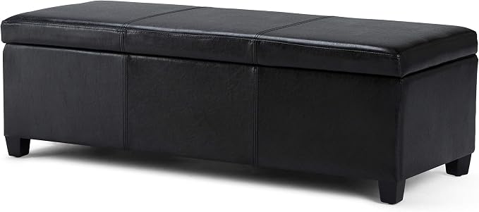 SIMPLIHOME Avalon 48 inch Wide Contemporary Rectangle Storage Ottoman Bench in - Image 10