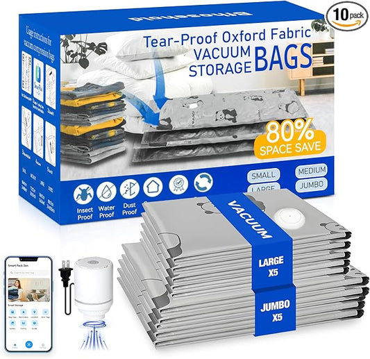 5 Jumbo + 5 Large Tear-Proof Vacuum Storage Bags by Unknown