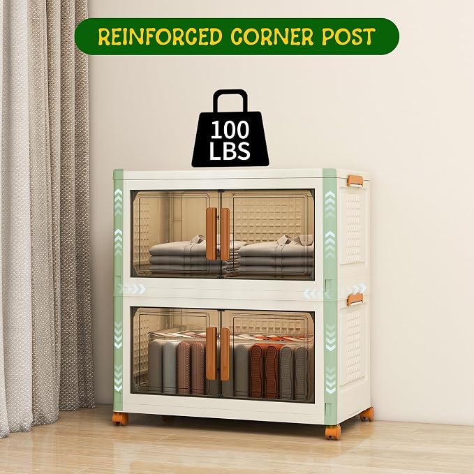 2 Tier Large Stackable Plastic Storage Bins - Image 5