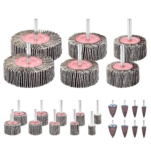 24Pcs Abrasive Flap Wheel Sander Set 80 Grit Sanding Flap Wheels Abrasive Flap by Funnytek