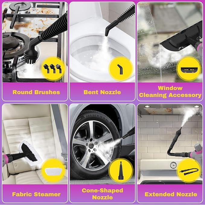 Pressurized Handheld Steam Cleaner, Portable Multi-Surface Cleaner - Image 4