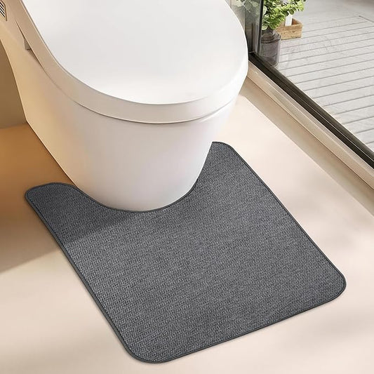 Toilet Rugs U Shaped Bathroom Rug, Machine Washable Non Slip Quick Dry Super by BosapDirect