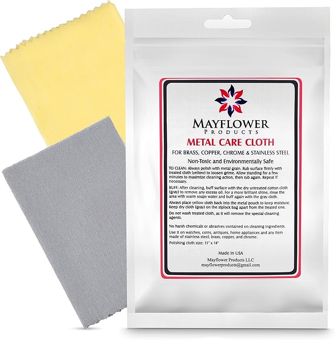 Mayflower Polishing Cloth for Stainless Steel Copper Brass Chrome Made in USA by MayflowerProducts
