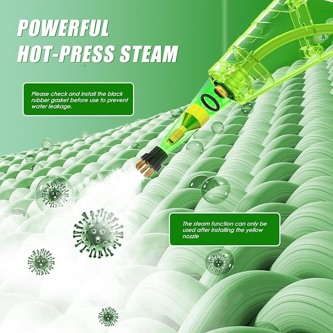 8-in-1 Handheld Steam Cleaner, 2200W High Pressure Steam Cleaner, 1.2L Portable - Image 2