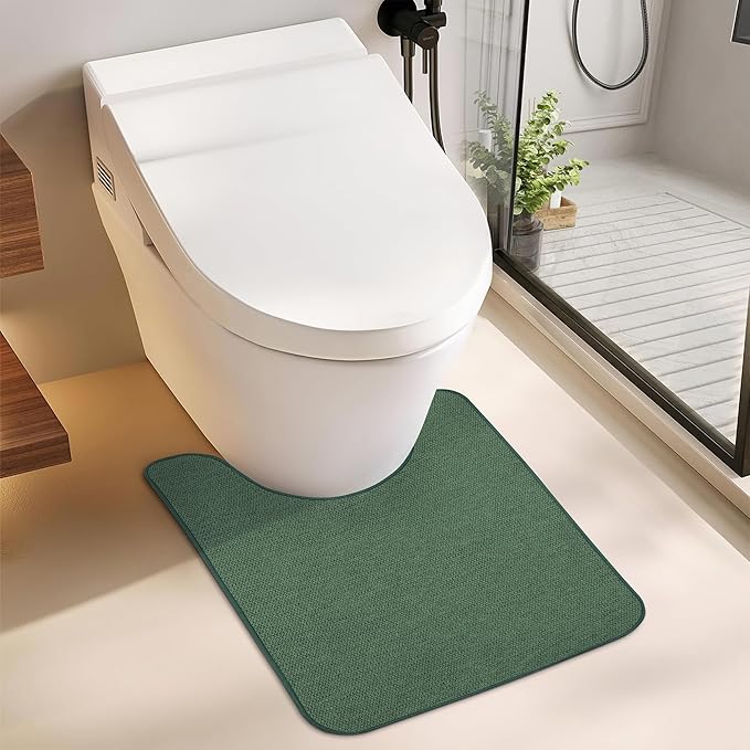 Toilet Rugs U Shaped Bathroom Rug, Machine Washable Non Slip Quick Dry Super - Image 6